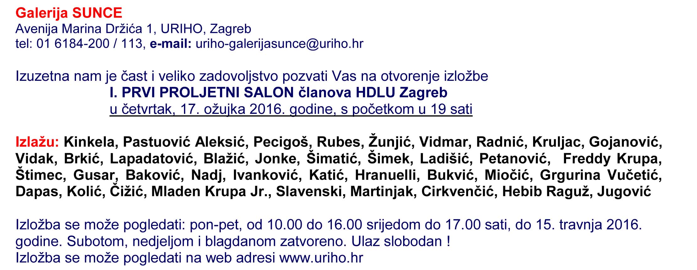 1 proljetni salon POZIVNICA